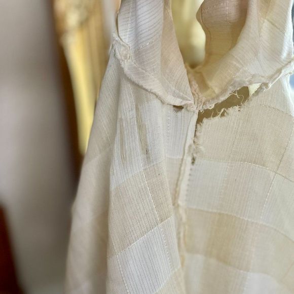 Vintage Bohemia Folk Costume Undershirt Long Shirt Slovakian Ethnic Window Pane - Picture 8 of 9